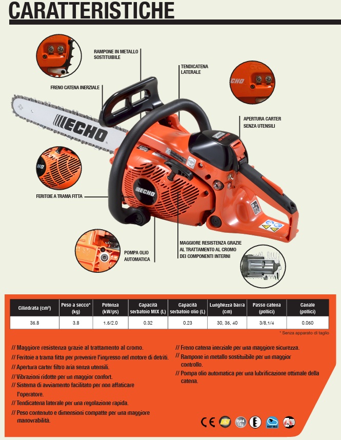 MOTOSEGA ECHO CS 362 WES - immagine 2