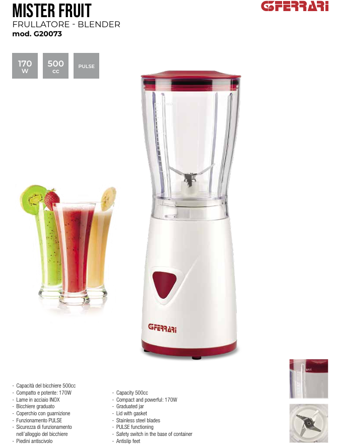 FRULLATORE 500CC GFERRARI BLENDER - immagine 2