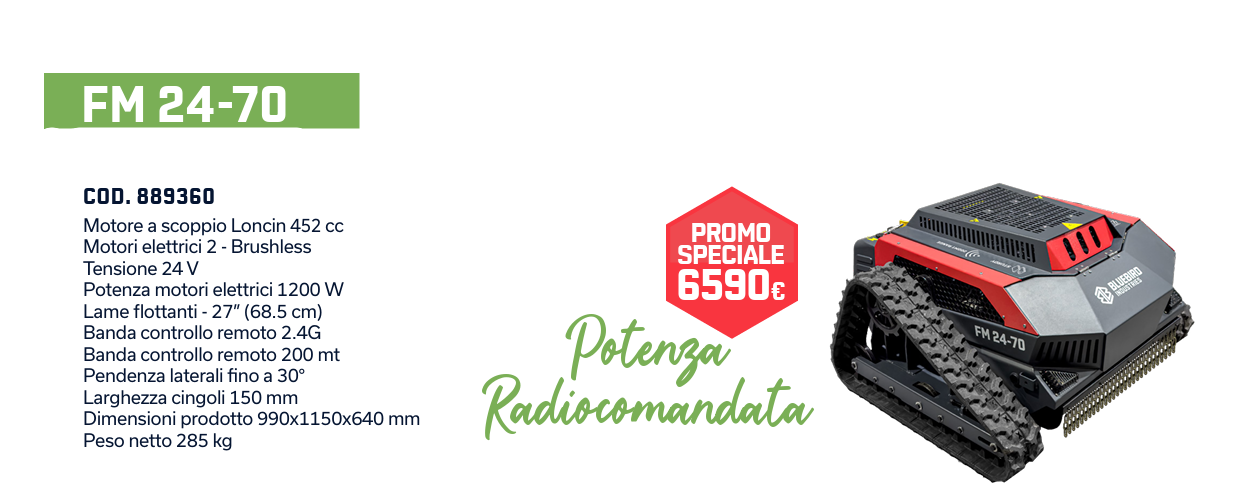 TRINCIA TELECOMANDATO FM24-70 BLUEBIRD - immagine 2