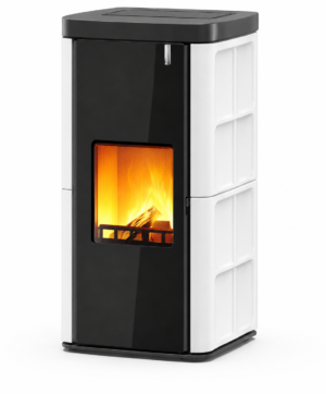 Termostufa ibrida legna-pellet Soft Maiolica Girolami