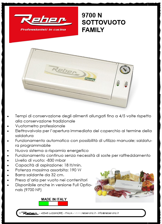MACCHINA SOTTOVUOTO REBER 9700 N FAMILY - immagine 2