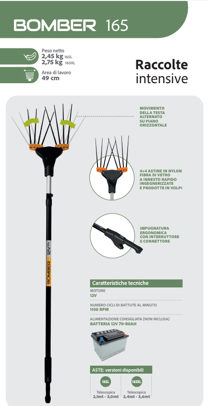 ABBACCHIATORE OLIVE BOMBER 165 L - VOLPI - immagine 5