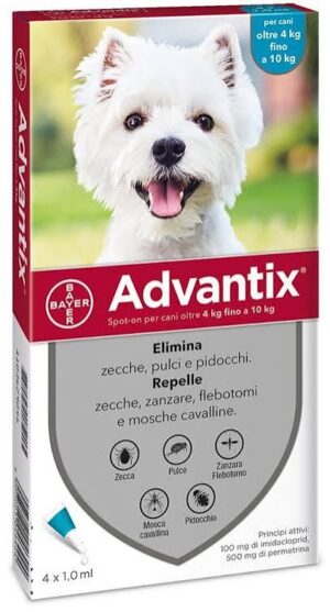 Advantix Spot-On per cani oltre 4 kg fino a 10 kg