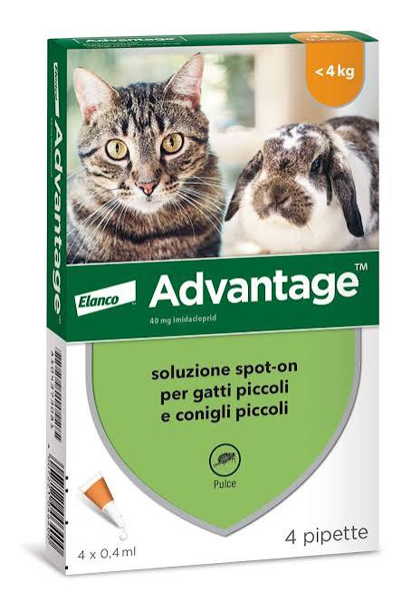 Advantage 40 mg Spot-On per Gatti e Conigli fino a 4 kg